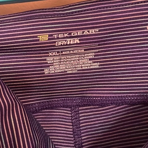 Women’s EUC Tek Gear Dry Tek legging purple stripe XXL - Picture 3 of 3